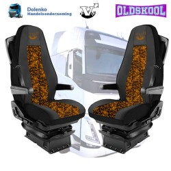 Seat covers suitable for VOLVO FH 4 - FH5 - FM 4 - ECO LEDER  with Danish Plush center piece.