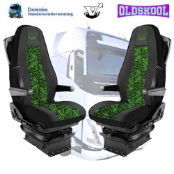 Seat covers suitable for VOLVO FH 4 - FH5 - FM 4 - ECO LEDER  with Danish Plush center piece.