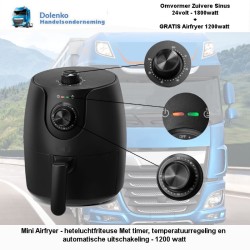 TRUCK OMVORMER 24V DC NAAR 220V AC - 1800W ZUIVERE SINUS + GRATIS AIR FRYER