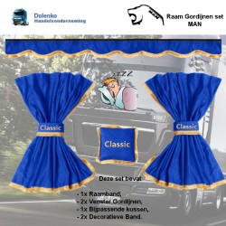 XW02 Raamgordijnen Set Kleur Blauw 240x120cm Passend in MAN TGX (2017-2020)