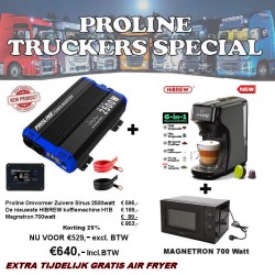 Truckers Special 24V 2500w omvormer + Senseo + Magnetron