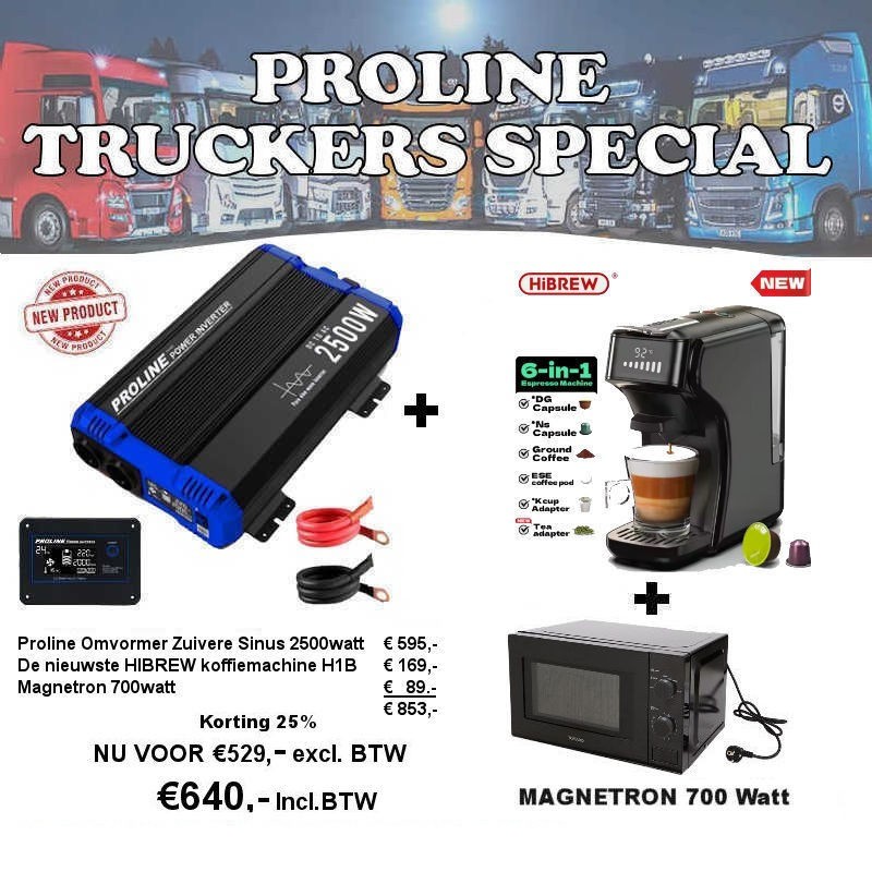 Truckers Special 2023 omvormer + Senseo + Magnetron