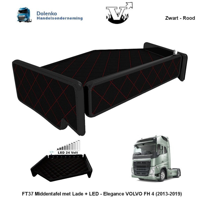 2e Kans VOLVO FH 4 (2013-2019) Midden tafel met Lade + LED - Elegance-FT37