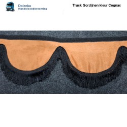 Set Gardinen ype Costa mit Bordure farbe Cognac