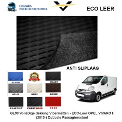 OPEL VIVARO II (2014-) 1+2 ECO LEATHER FLOOR MATS GL09-KL09