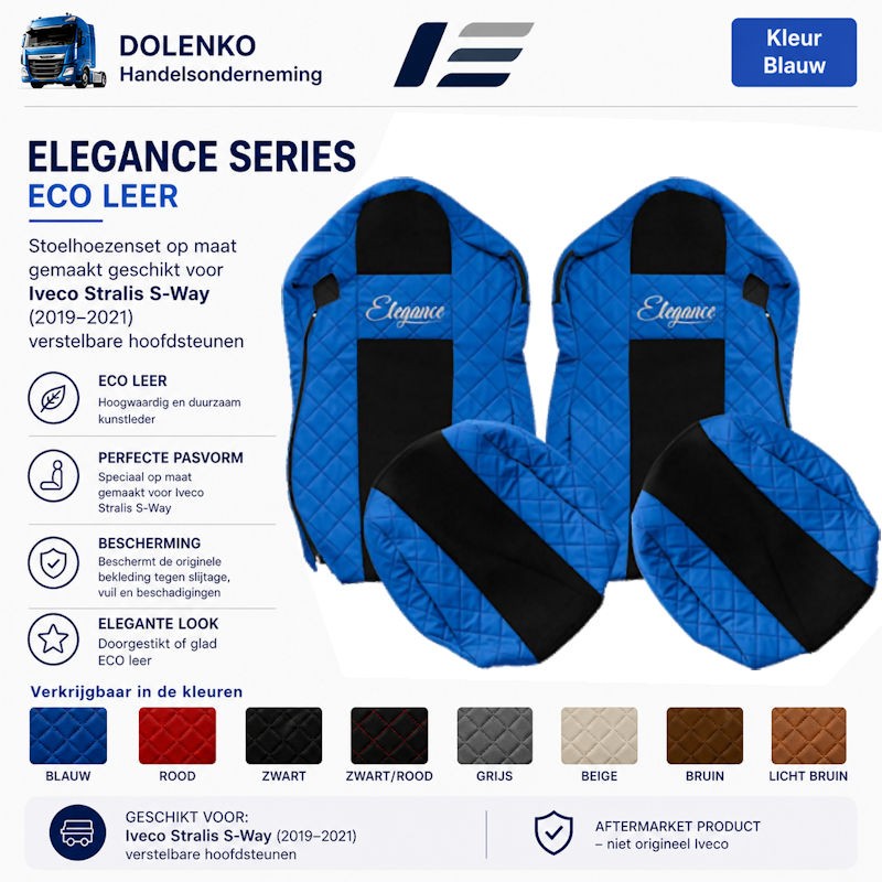 ECO LEDER - STOELHOEZEN - ELEGANCE, GESCHIKT VOOR IVECO STRALIS HI-WAY PROD