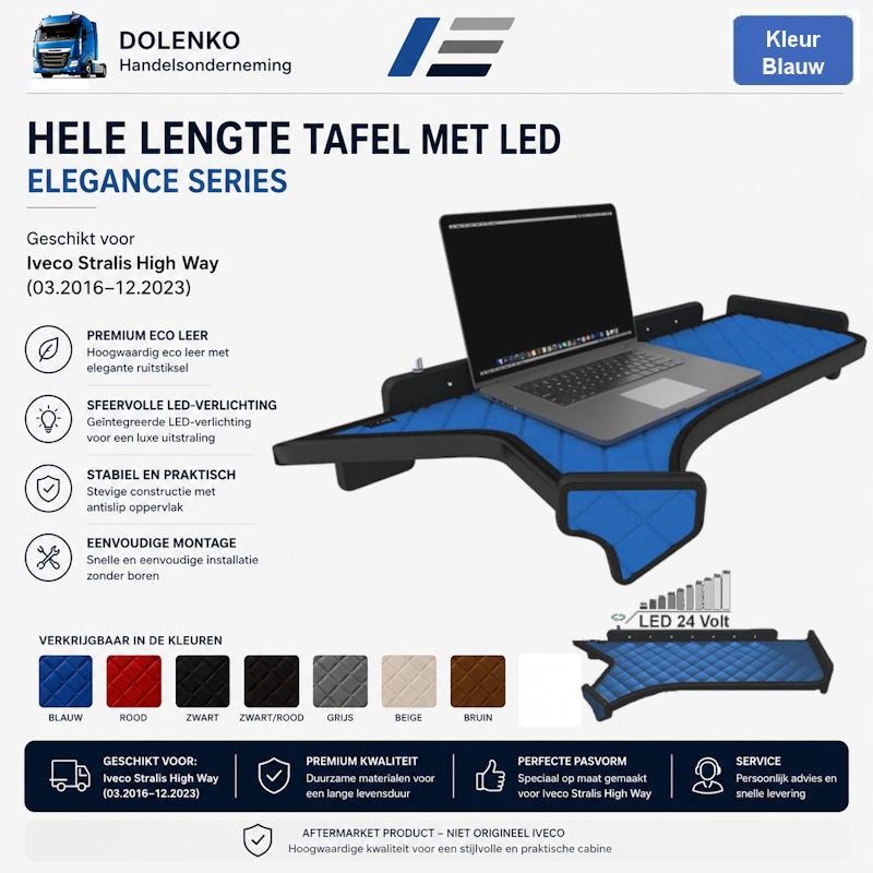 FT28 HELE LENGTE TAFEL GESCHIKT VOOR IVECO STRALIS HIGH WAY