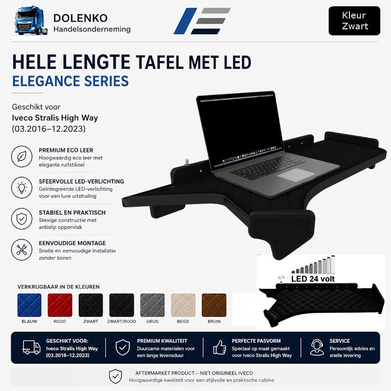 FT28 HELE LENGTE TAFEL GESCHIKT VOOR IVECO STRALIS HIGH WAY