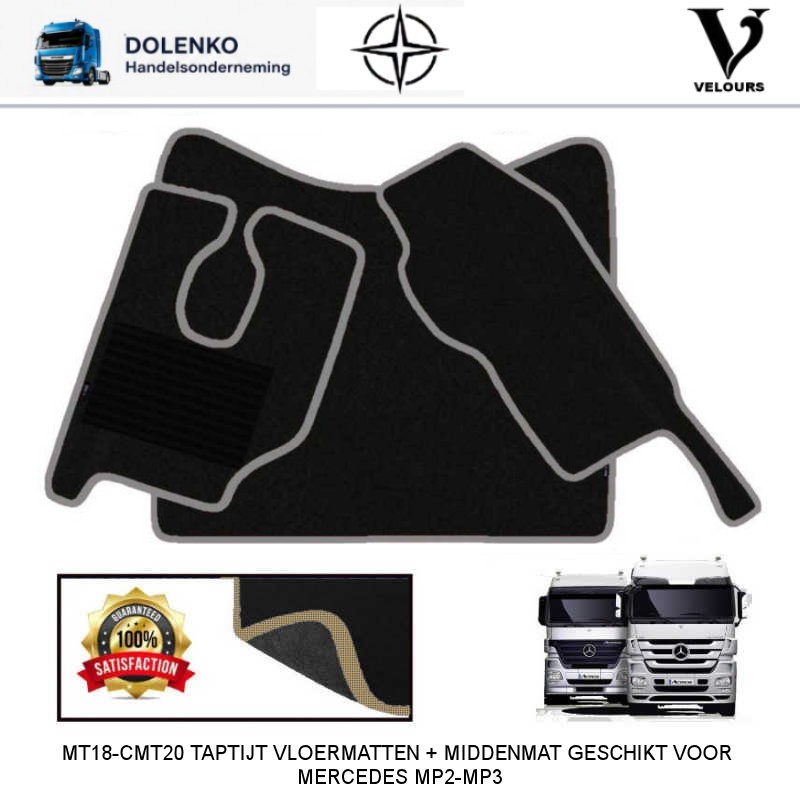 CMT20-MT18 TAPIJT VLOERMATTEN + MIDDENMAT GESCHIKT VOOR MERCEDES ACTROS MP2-MP3