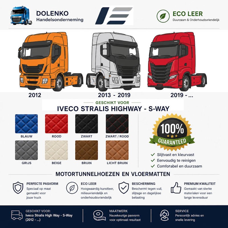 TUNNELHOEZEN EN VLOERMATTEN GESCHIKT VOOR IVECO TRUCKS