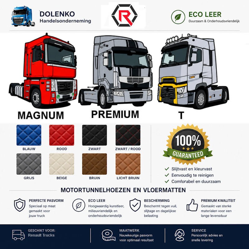 TUNNELABDECKUNGEN UND FUSSMATTEN GEEIGNET FÜR RENAULT TRUCKS