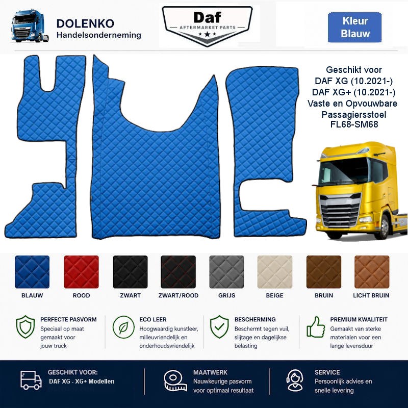 DAF XG - XG+  (2022-.....) Motortunnelabdeckung und Fußmatten Automatik Fester Beifahrersitz FL68-SM68