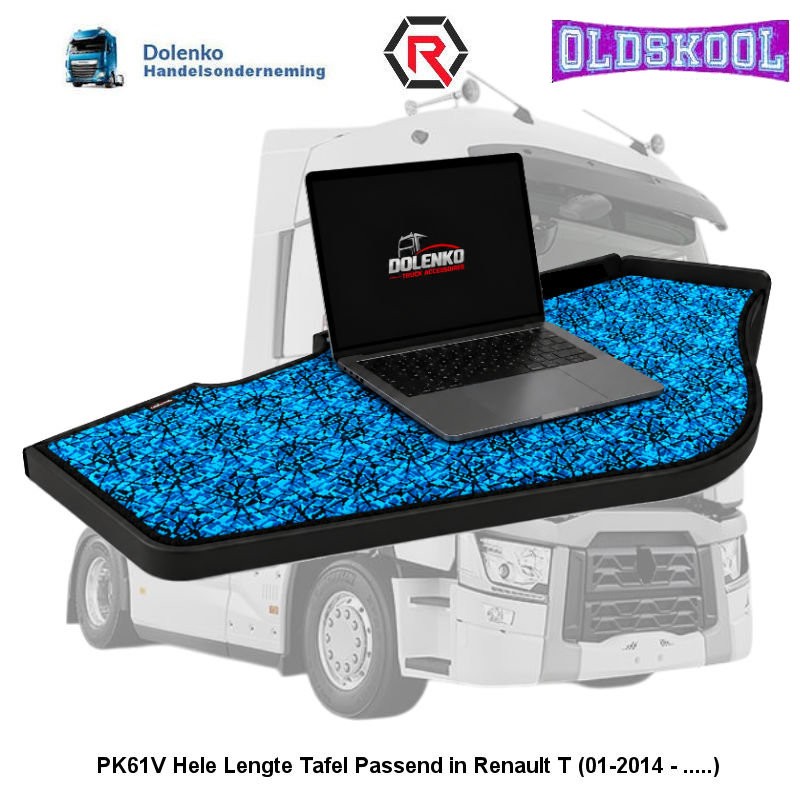 VOLLE BREITE TISCH FÜR RENAULT T (01.2014-) MIT VELOURS IM DANISCHER PLUCHE MOTIF