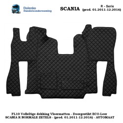 OPRUIMING FL10 Tunnelhoes en Vloermatten Doorgestikt ECO-Leer, SCANIA R NORMALE ZETELS - (prod. 01.2011-12.2016) - AUTOMAAT