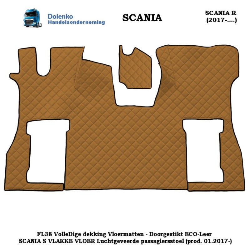 Clearance item FL38 SCANIA S-NG, Stitched ECO-Leather, FLAT FLOOR SUSPENSION PASSENGER SEAT (prod. 9.2016-...)
