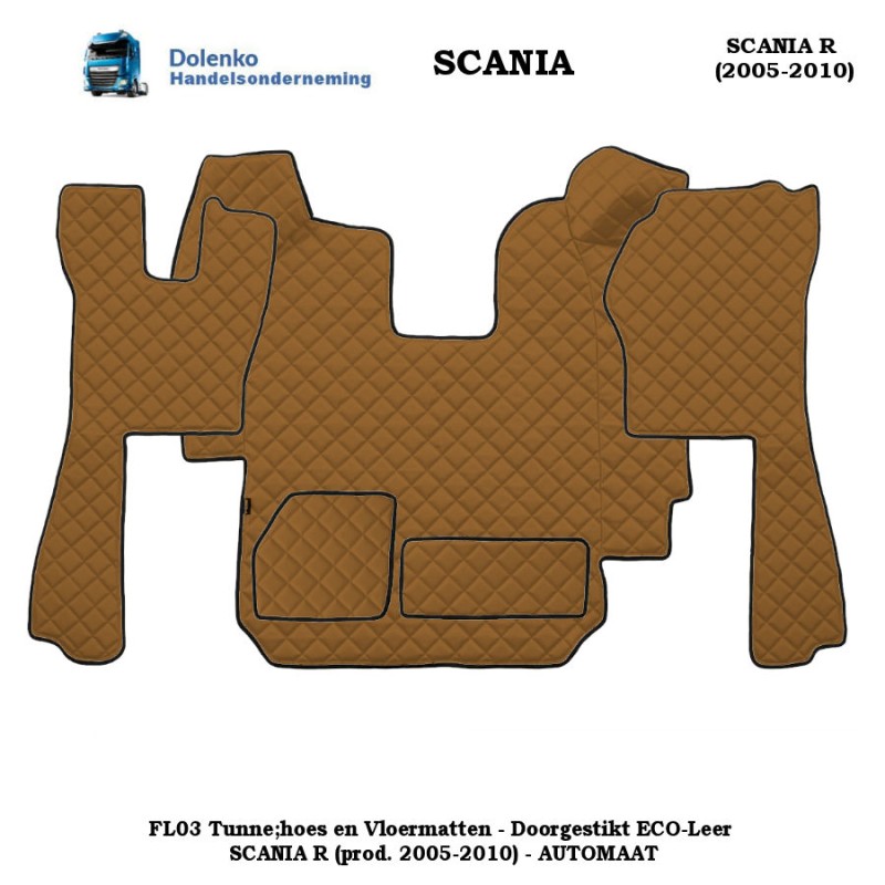 OPRUIMING FL03 Tunnelhoes en Vloermatten Doorgestikt ECO-Leer, SCANIA R - (prod. 2005 - 2010))