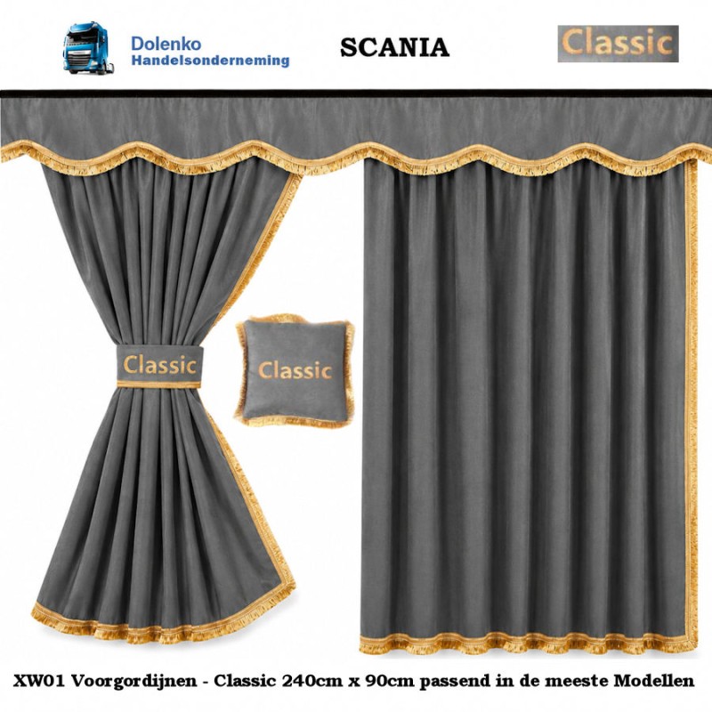 Opruiming Set Classic Gordijnen Passend in meeste Scania Modellen (240x90cm)