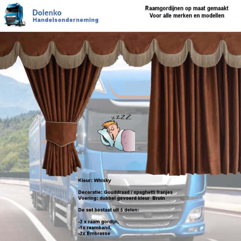Verandert in Resistent banner Truck Gordijnen Alcantara Stof 3 modellen van Eenvoudig tot Zeer Luxe Sets