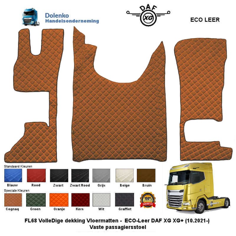 TRUCK ECO DIAMOND LEATHER FLOOR MATS DAF XG XG+2022/2023 . RHD & LHD  .NEW