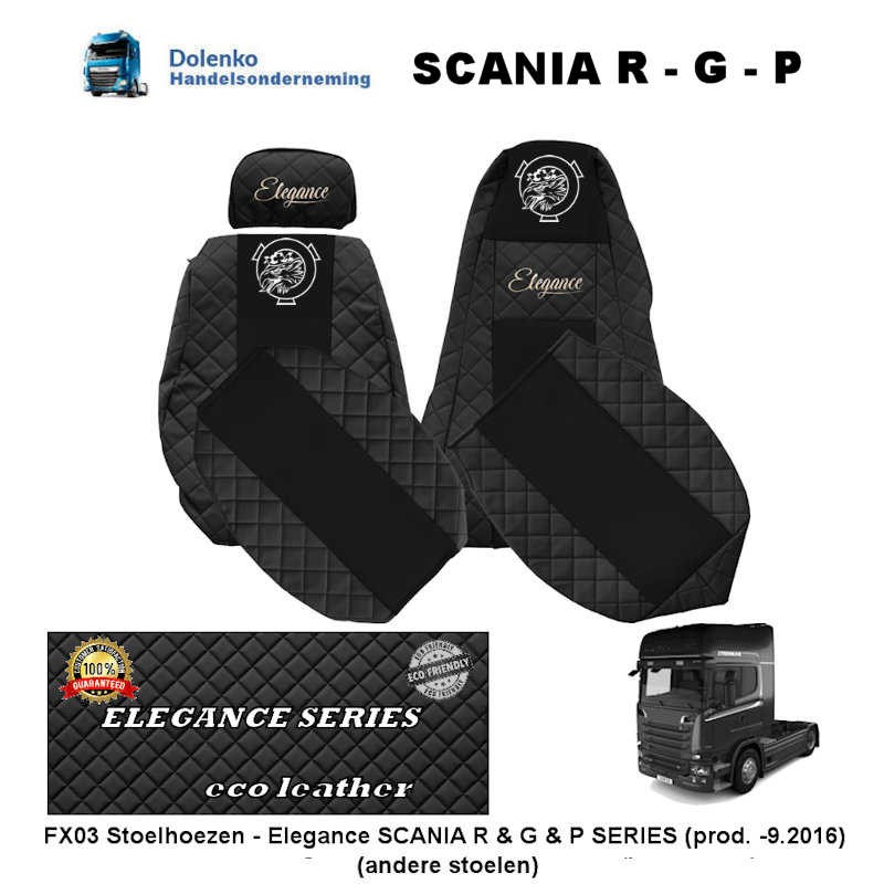 SCANIA R & G & P Leder Sitzbezüge - (prod. -9.2016) (verschiedene stuhle) FX03-UX03