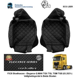 Chaircovers - Elegance Q, Suitable for MAN TGX TGL TGM TGS (03.2021-) - Seat belts in the seats FX28