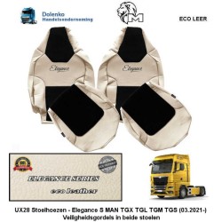 Chaircovers - Elegance S, Suitable for MAN TGX TGL TGM TGS (03.2021-) - SEAT BELTS IN THE SEATS UX28