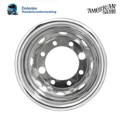 19.5"x 7.5" Truck Wheel shell for rear rim, 8 Holes, stainless steel,