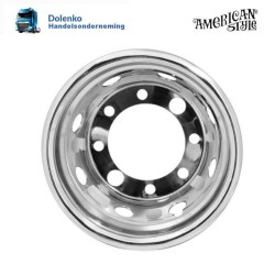 19.5"x14" Truck Wheel shell for rear rim, 8 Holes, stainless steel,