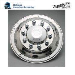 22,5" Wheel shell de luxe for front rim, Lockring mounted, Stainless steel