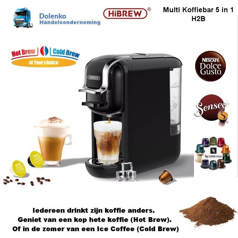 HIBREW H2B Multi Koffiebar (HOT & COLD)  5 in 1 voor thuis gebruik.