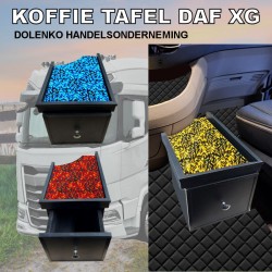 Koffietafel DAF XG - XG+ met handige opberg lade bekleed met Deense Pluche