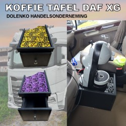 Kaffee Tisch für DAF XG - XG+ Modelle mit praktischer Schublade und Dänischen Pluche Polsterung