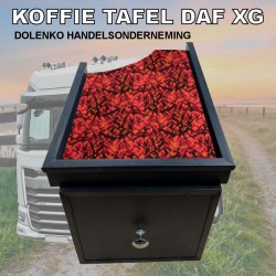 Koffietafel DAF XG - XG+ met handige opberg lade bekleed met Deense Pluche