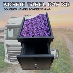 Koffietafel DAF XG - XG+ met handige opberg lade bekleed met Deense Pluche