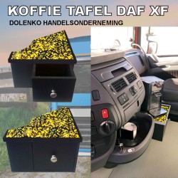 Kaffee Tisch für DAF XF 105 - 106 Modelle mit praktischer Schublade und Dänischen Pluche Polsterung