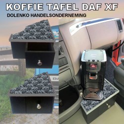 Kaffee Tisch für DAF XF 105 - 106 Modelle mit praktischer Schublade und Dänischen Pluche Polsterung