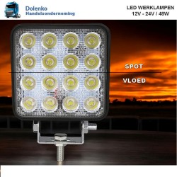 AANBIEDING LED WERKLAMPEN 12v-24v - 48w LEVERING VANAF 2 STUKS