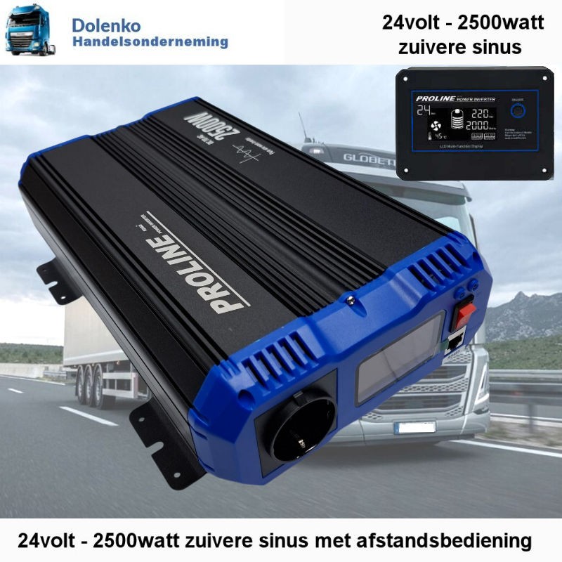 NEU PROLINE UMWANDLER 24V - 220V DC 2500W REINE SINUS MIT 1 STECKDOSE