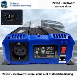 NEU PROLINE UMWANDLER 24V - 220V DC 2500W REINE SINUS MIT 1 STECKDOSE