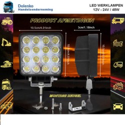 LED-ARBEITSSCHEINWERFER 12v-24v - 48w Mindesteinkauf 5 Stuck €50